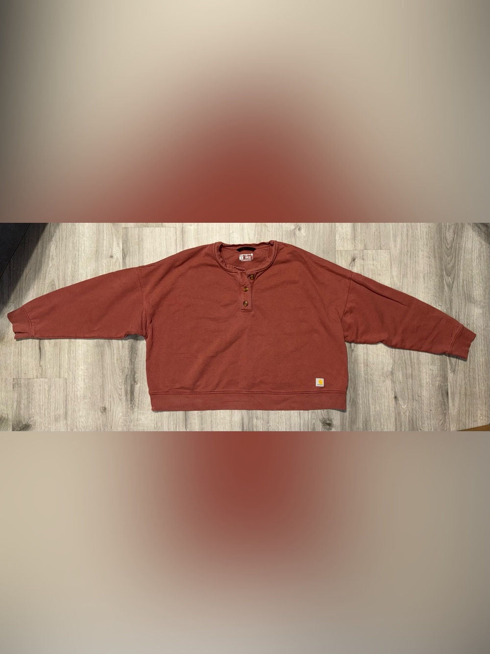 Carhartt 106182 Women's Loose Fit Midweight Henley Sweatshirt 2X Apple Butter